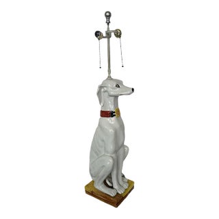 1960s Italian Ceramic Dog Lamp For Sale