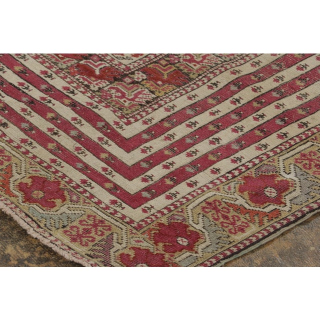 Textile Vintage Turkish Anatolian Prayer Rug With Olive Green Mihrab Design - Rug & Kilim For Sale - Image 7 of 9