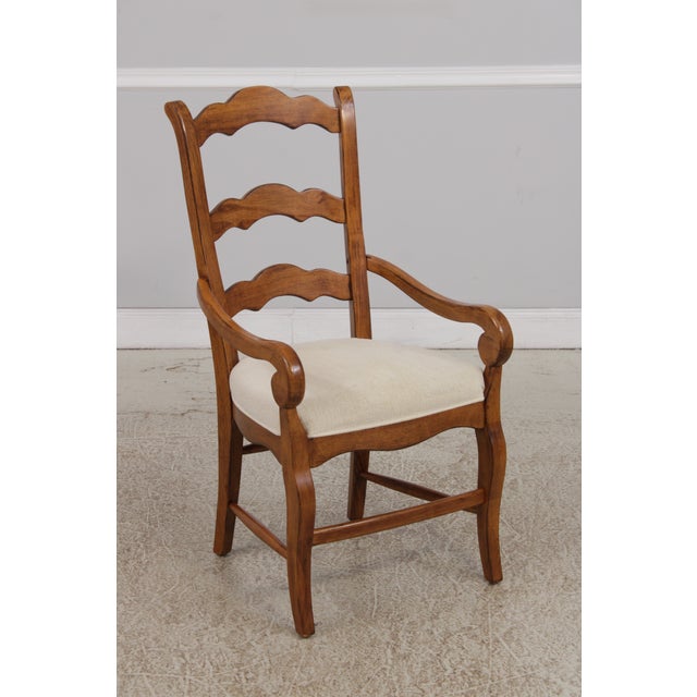 Age: C.2004 Details: Quality Construction Country French Style Oak Scroll Arm Stretcher Base Frames Condition: Excellent...