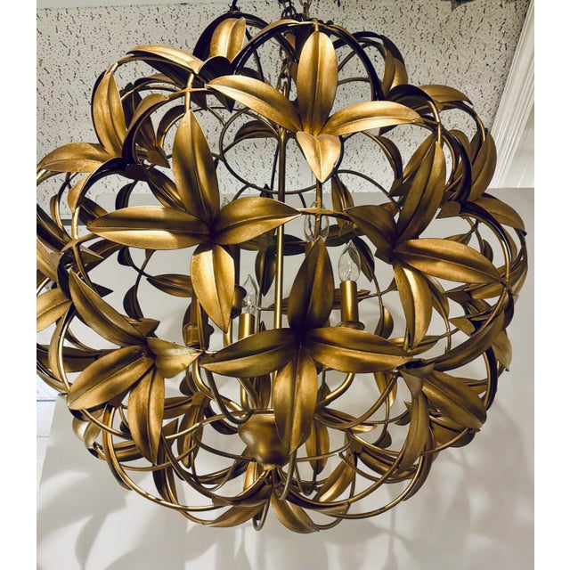 2020s Currey & Company Modern Gold Orb Helenium Chandelier For Sale - Image 5 of 7