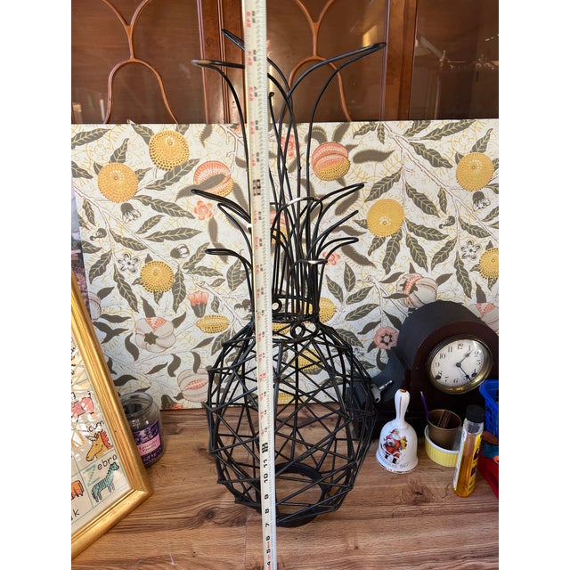 1970s Modern Style Black Wired Pineapple Sculpture For Sale - Image 9 of 10