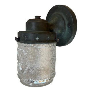 1920s Outdoor Copper Porch Light Lantern With Original Verdigris Patina For Sale