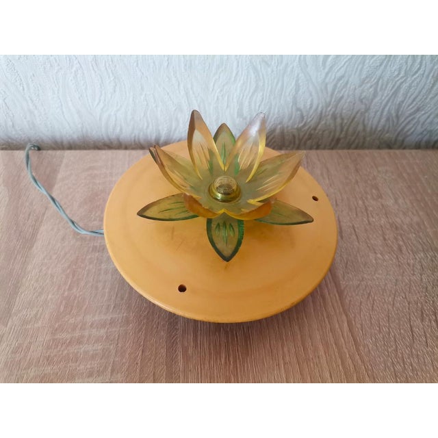 Small Eastern European Acrylic & Plastic Water Lily or Lotus Night Lamp, 1970s For Sale - Image 4 of 14