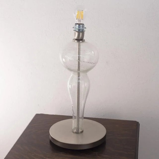Italian Murano and Crystal Glass Lamp For Sale - Image 6 of 12