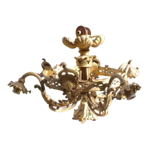 19thc French Rococo Gilt Bronze Grand Chandelier Signed F. Barbedienne