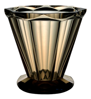 Art Deco Sculptural Hand-Cut Glass Vase from Moser, Karlsbad, Former Czechoslovakia, 1920s