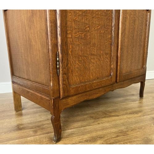 Wood Vintage French Louis XVI Style Carved Oak 2-Door Armoire For Sale - Image 7 of 12