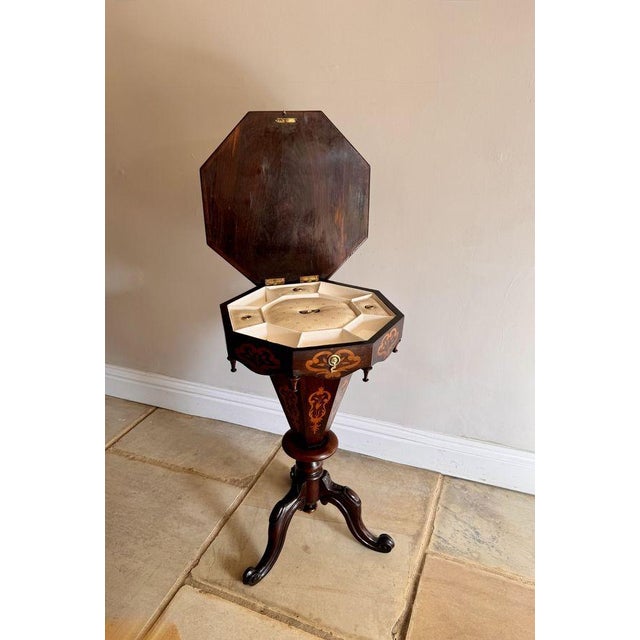 Mid 19th Century Antique Victorian Rosewood Worktable, 1860 For Sale - Image 5 of 6