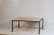 Chic 'Diagramme' Wrought Iron and Travertine Coffee Table For Sale - Image 9 of 9