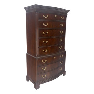 Drexel Mahogany 8 Drawers 6' Tall Brass Pull High Boy Chest Dresser MINT For Sale