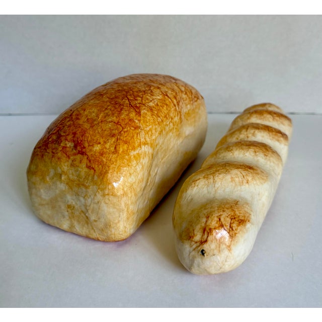 1980s Pair of Vintage Faux Bread Loaf & French Baguette Display Pieces For Sale - Image 5 of 8