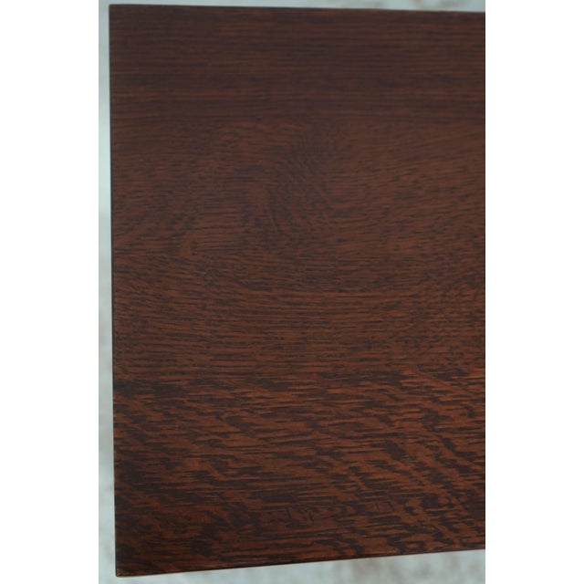 Wood Stickley Mission Oak Harvey Ellis 3 Tier Inlaid Bookcase For Sale - Image 7 of 12