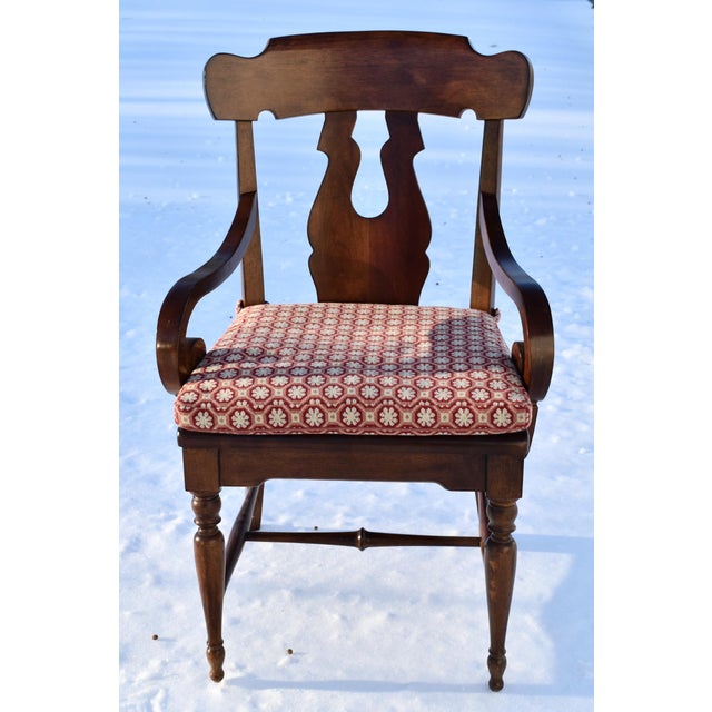 Vintage (1980's) Pair of Arm Chairs have a British Colonial Style. Made by Bernhardt Furniture. Wood Mahogany Frames....