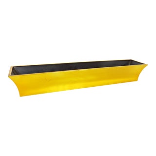 Vintage Long Rectangular Solid Brass Planter by Burkart Brothers For Sale