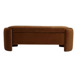Enigma Bench in Brown Velvet by Moanne For Sale