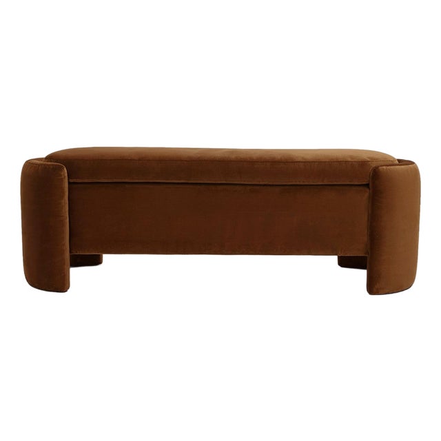 Enigma Bench in Brown Velvet by Moanne For Sale