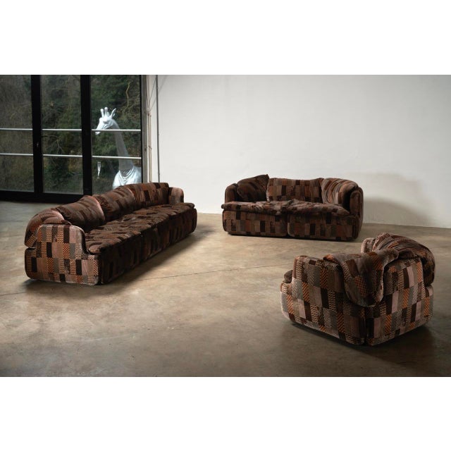 Confidential 3-Seater Sofa, 2-Seater Sofa and Lounge Chair attributed to Alberto Rosselli for Saporiti, 1970s, Set of 3 For Sale - Image 18 of 18