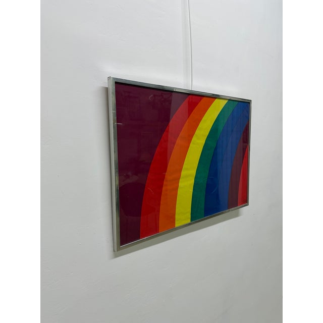 Otto Piene Rare Otto Piene "Rainbow" Serigraph on Canvas, Signed For Sale - Image 4 of 13