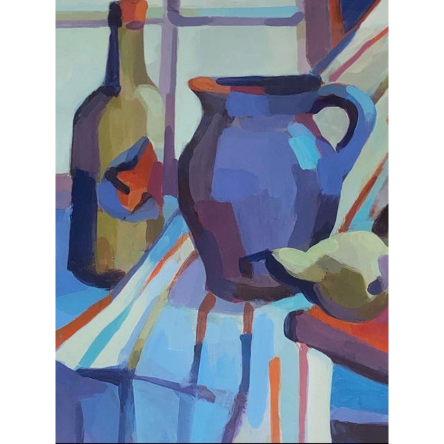 Cream 1993 Nancy Greene Modernist Still Life Painting For Sale - Image 8 of 12