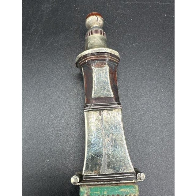 Mid 20th Century Tuareg Dagger With Hand Tooled Leather & Metal Scabbard For Sale - Image 5 of 16