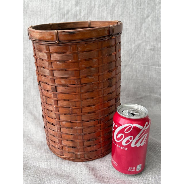 Vintage Bamboo Waste Basket For Sale - Image 9 of 13