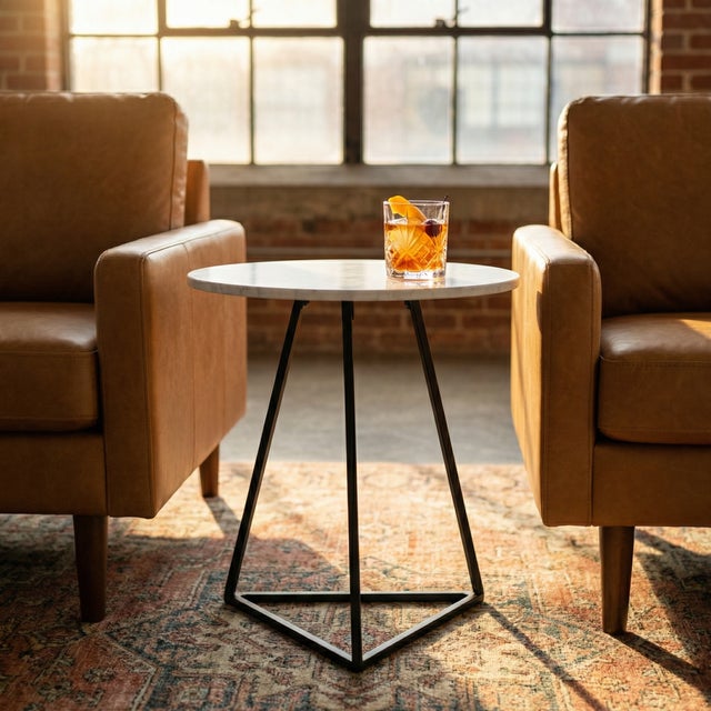 White Prismatic Drink Table For Sale - Image 8 of 10