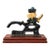 Vintage Cast Iron Soldier Nutcracker on Wood Base Hand Painted Decorative 7.5” For Sale