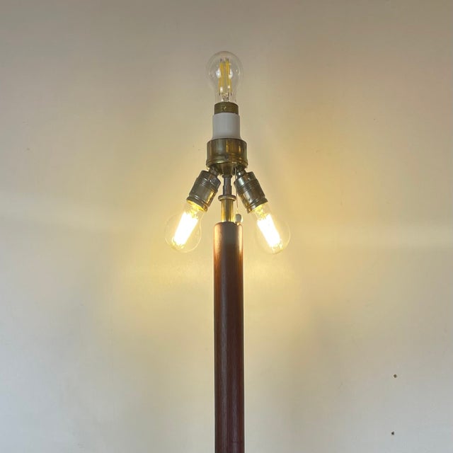 Brown Mid-Century Teak Floor Lamp from Kirk, Denmark, 1960s For Sale - Image 8 of 16