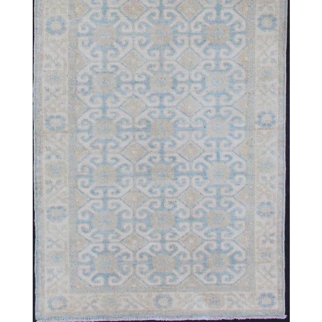 Shabby Chic Keivan Woven Arts Khotan Runner With All-Over Geometric Pattern For Sale - Image 3 of 10