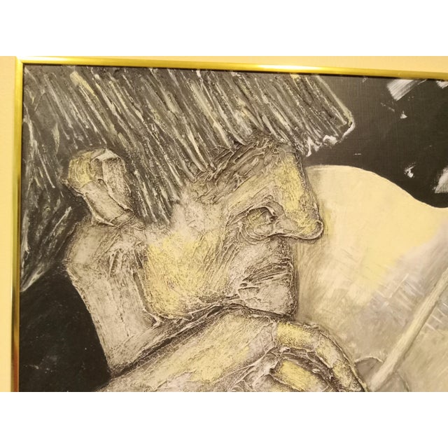 1990s Original Artwork "Violin" Abstract Acrylic Painting For Sale - Image 5 of 6