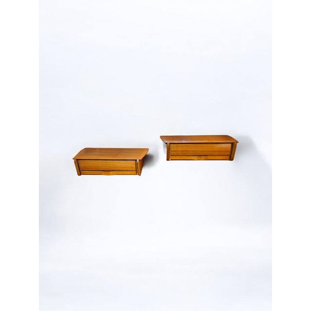 Vintage Italian Wall-Mounted Bedside Tables by La Permanente Cantù, 1950s, Set of 2 For Sale - Image 9 of 9