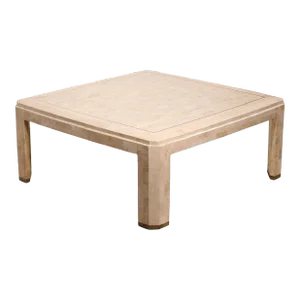 Tessellated Stone and Brass Coffee Table by Maitland Smith C. 1984