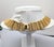 Circa 1989 goldtone wide interlocking links collar necklace with fold over clasp. Marked "NAPIER ©" on the back of the...