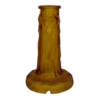 Art Deco Czech Glass Nudes Lamp Base c. 1930s Rare For Sale