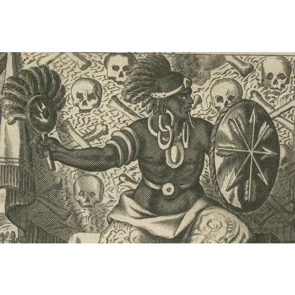 Montanus, Encounter in New Mexico, Copper Engraving, 1673 For Sale - Image 6 of 8