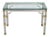 Mid-Century Modern Chrome Glass and Brass Heavy Console Sofa Table For Sale