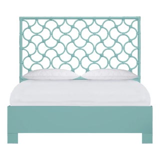 Mar Platform Bed Double, Turquoise For Sale