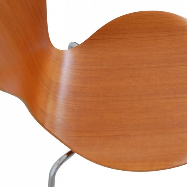 Seven Chairs in Teak by Arne Jacobsen, 1990s, Set of 5 For Sale - Image 10 of 18