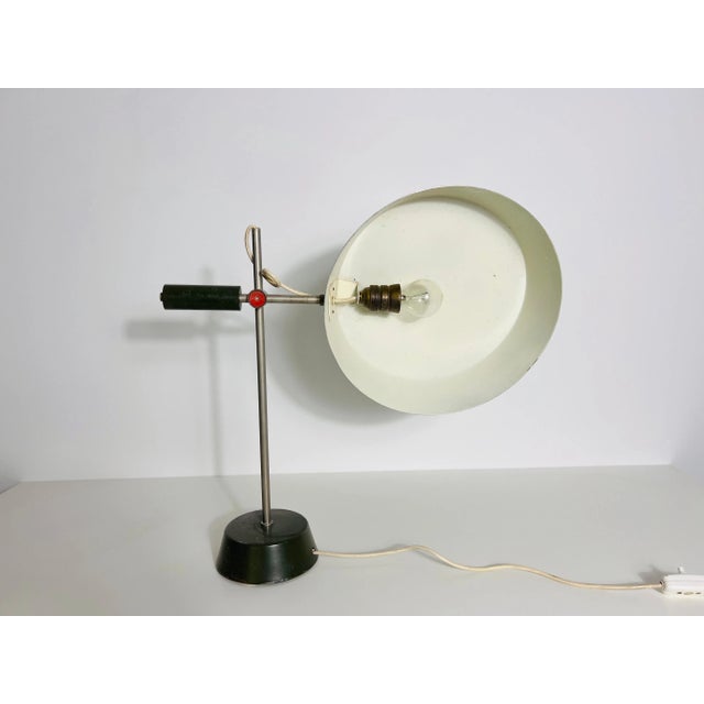 Metal German Green Metal Table Lamp , 1960s For Sale - Image 7 of 12