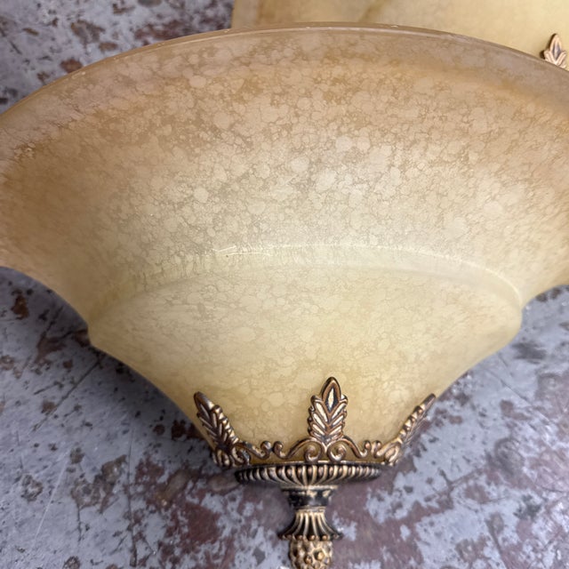Neoclassical Inspired Frosted Glass Wall Sconces, Pair For Sale - Image 12 of 12