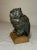 Vintage Very Heavy Detailed Solid Bronze Perched Owl Statue Sculpture Figure For Sale - Image 4 of 9
