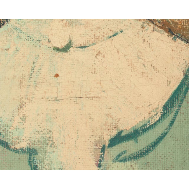 Mid 20th Century Oil on Board Portrait Painting by Louis Hill For Sale - Image 5 of 8