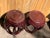 Beautiful pair of vintage garden stools. Made of solid rosewood. Exquisite details and carving. Wonderful red color in the...