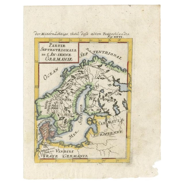 Antique Map of Scandinavia, Ancient Germania, Mallets Description of the Universe, 1683 For Sale - Image 3 of 9