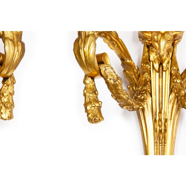 19th Century French Louis XVI Style Two-Light Wall Sconces Candelabra - a Pair For Sale - Image 10 of 14