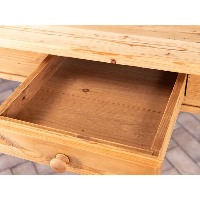 Wood Vintage Pine Farmhouse Table, Usa 1960s For Sale - Image 7 of 18