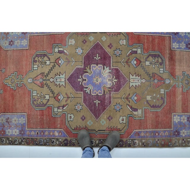 Bohemian Handknotted Oushak Wool Rug For Sale - Image 4 of 10