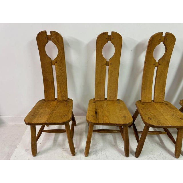 Oak Dining Chairs by De Puydt, 1960s, Set of 4 For Sale - Image 10 of 18