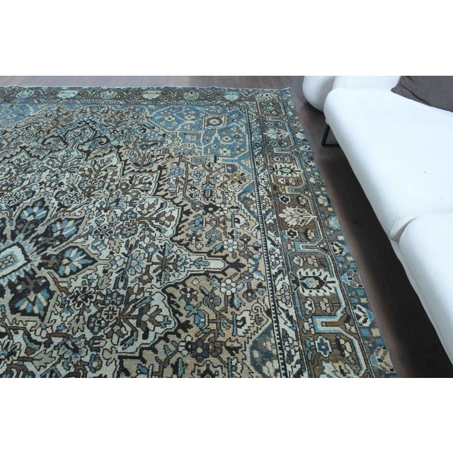 1970s Vintage Persian Handmade Wool Cotton Light Brown Area Rug For Sale In San Francisco - Image 6 of 11