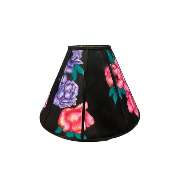 Pair of Hand Painted Silk Lampshades For Sale In New York - Image 6 of 8